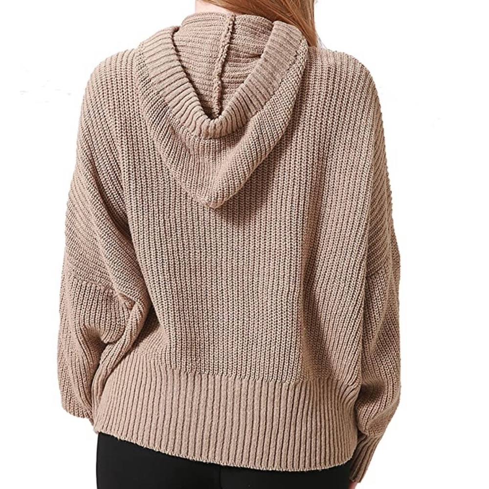 Oversized Hooded Grandpa Sweater Comfy Warm Casual - Picture 2 of 8